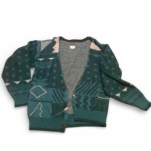 Urban Renewal Teal and Cream Knit Sweater
